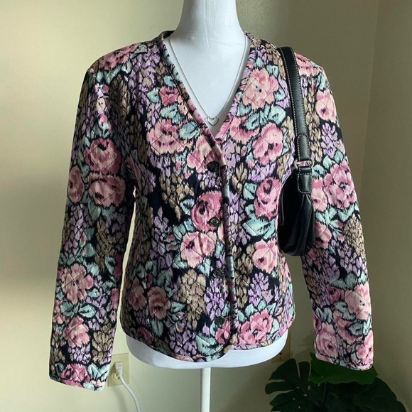 Vintage quilted floral jacket - Picture 6 of 8